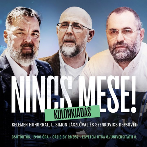 Nincs mese! csütörtökön 16 órától az RMDSZ Oázisban!
Gyere el, és kérdezz bátran Kelemen Hunortól, L. Simon Lászlótól és Szenkovics Dezsőtől!  👉 https://fb.me/e/5dRuPQs6Z