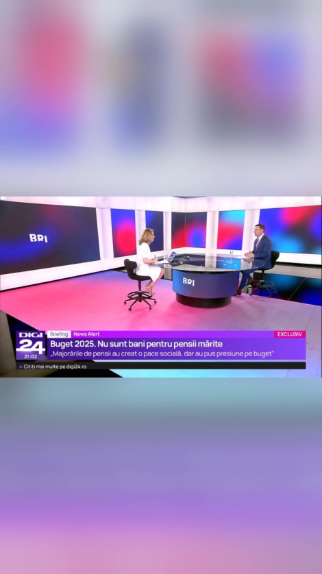 Tánczos Barna most élőben a Digi24 műsorában. /Tánczos Barna acum live la Digi24.